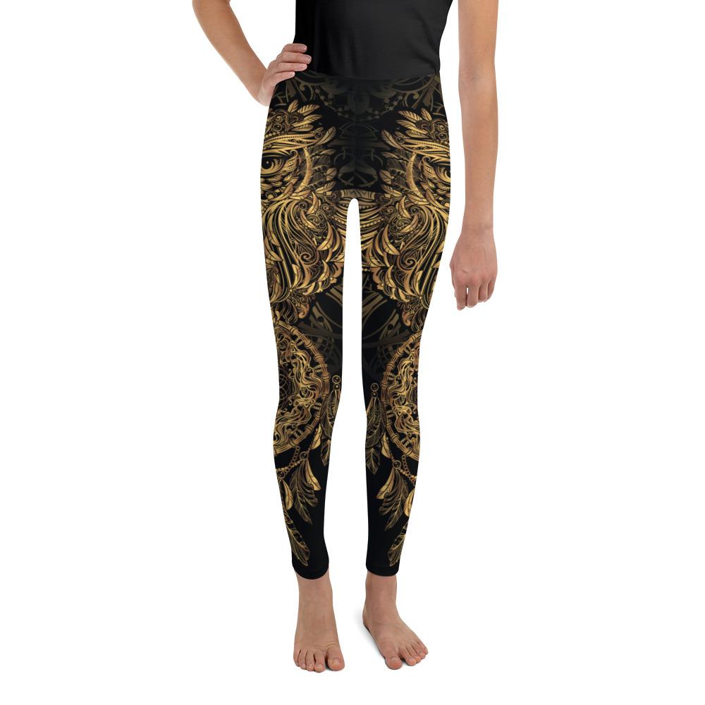 Golden Ornamental Owl Youth Leggings Gearbunch