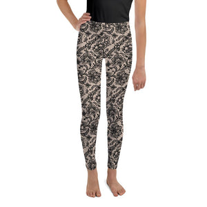 Black Faux Lace Youth Leggings Gearbunch