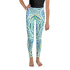 Blue and Green Paisley Youth Leggings Gearbunch