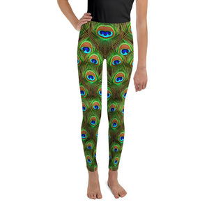 Peacock Feathered Youth Leggings Gearbunch