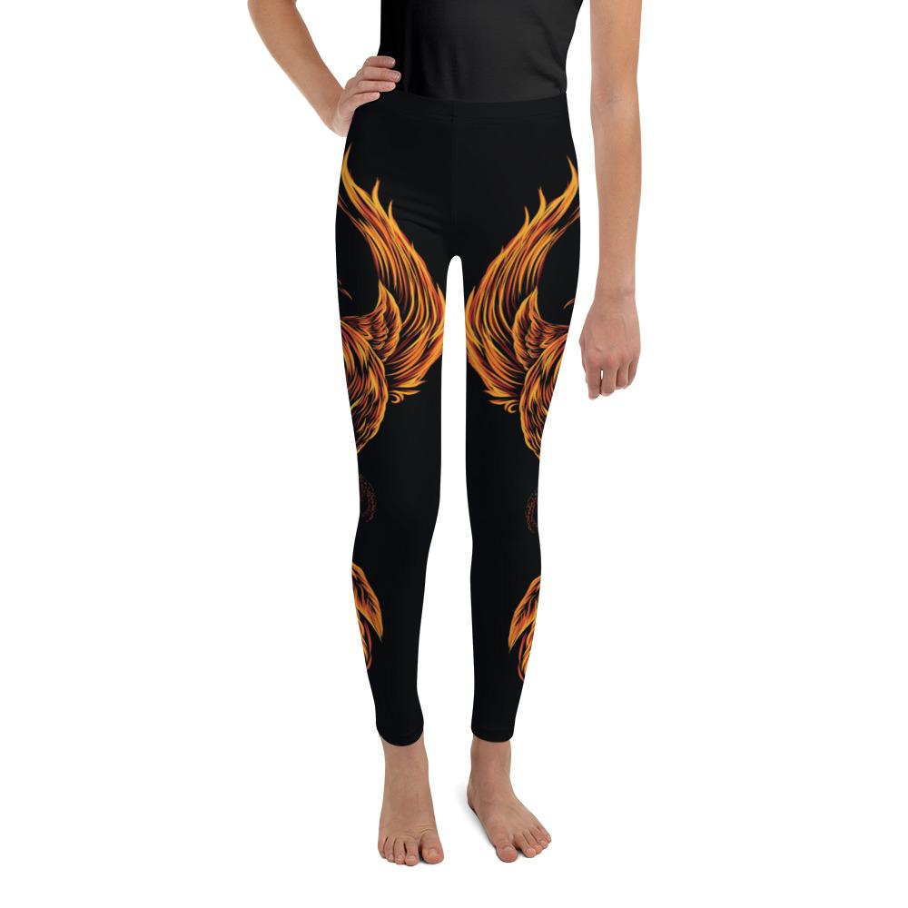 Youth Phoenix Leggings Black/Orange/Red | Gearbunch.com