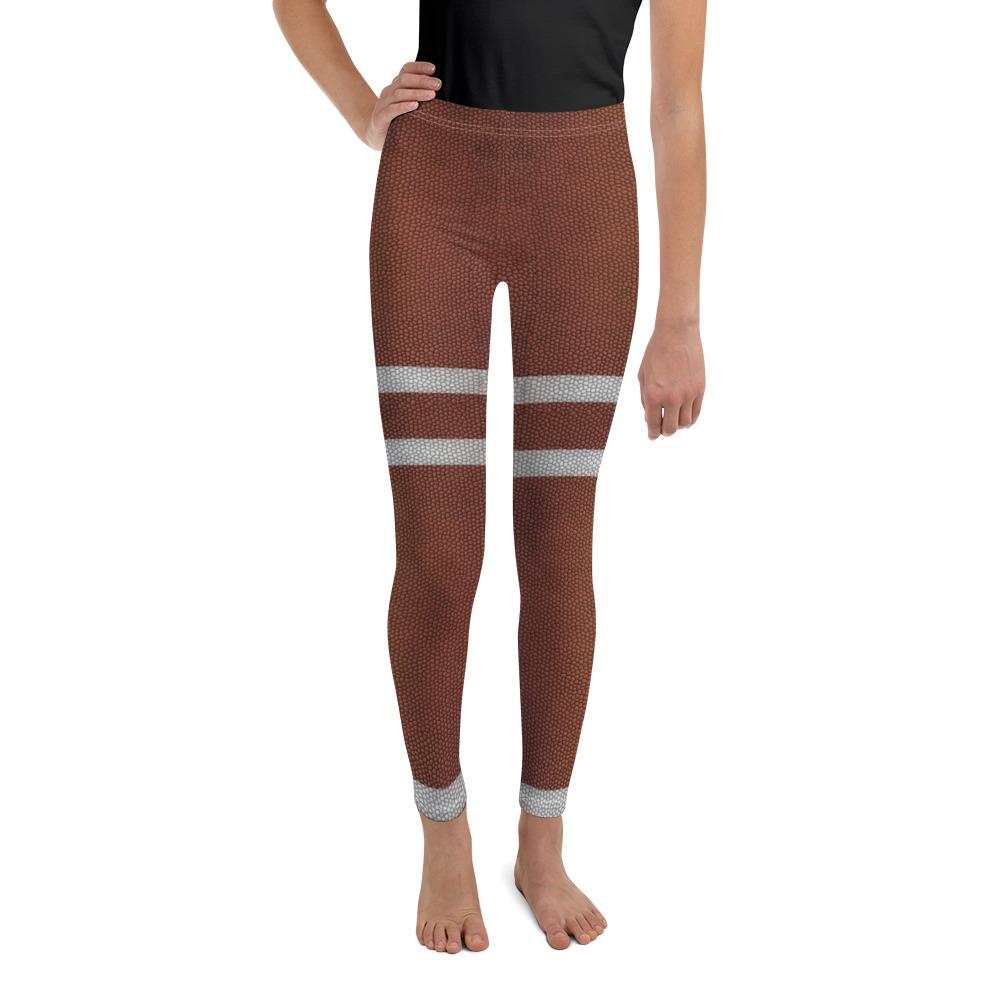 Youth American Football Leggings Brown/White | Gearbunch.com