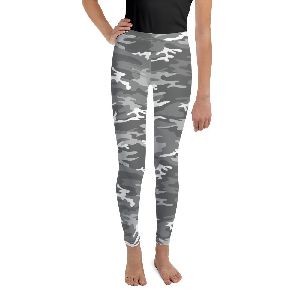 Light Grey Camo Youth Leggings