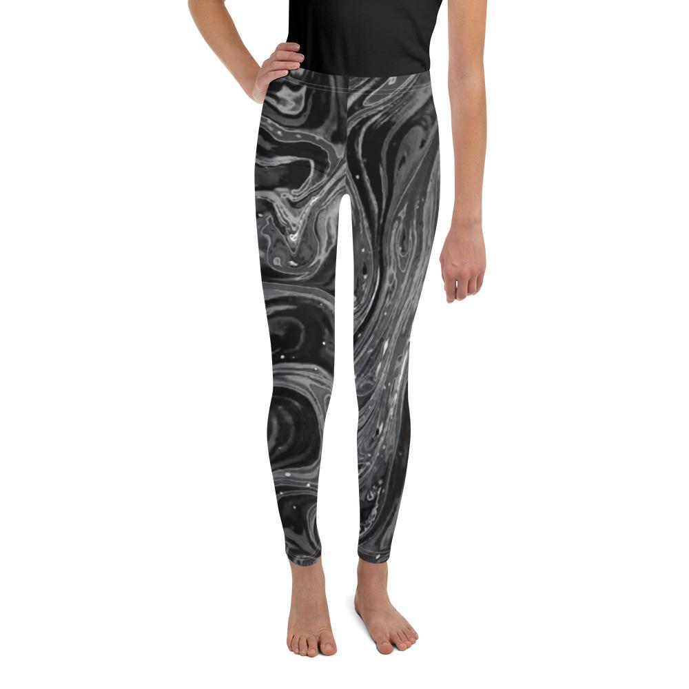 Youth Grey Swirl Leggings Grey/White | Gearbunch.com