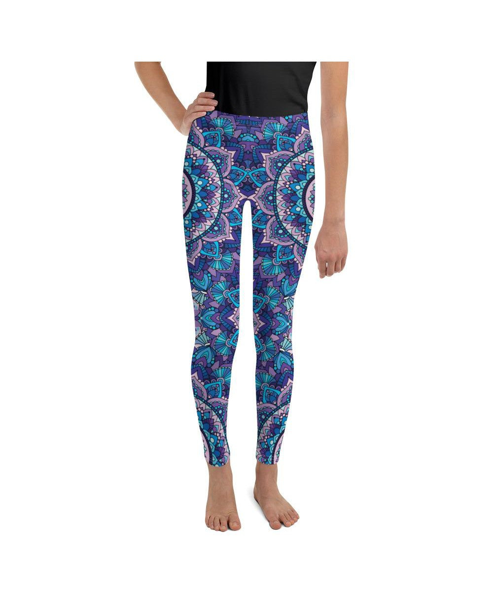 Youth Colorful Blue Mandala Leggings Blue/Purple/Pink | Gearbunch.com