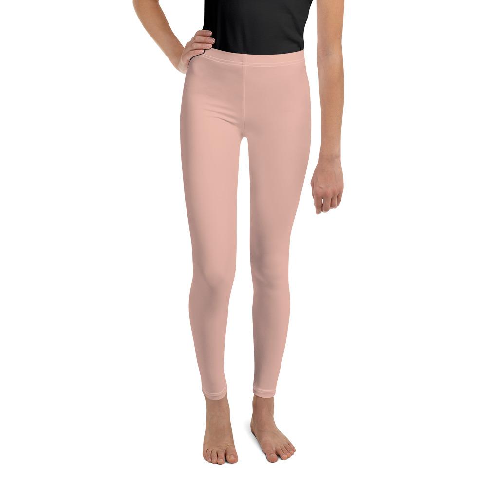 Youth Solid Nude Youth Leggings Pink/Beige | Gearbunch.com 