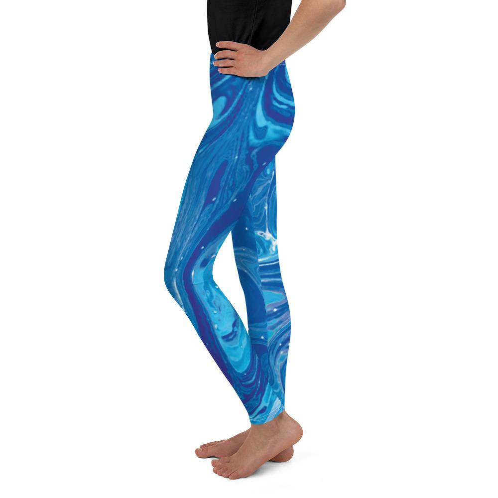 Blue Swirl Youth Leggings Gearbunch