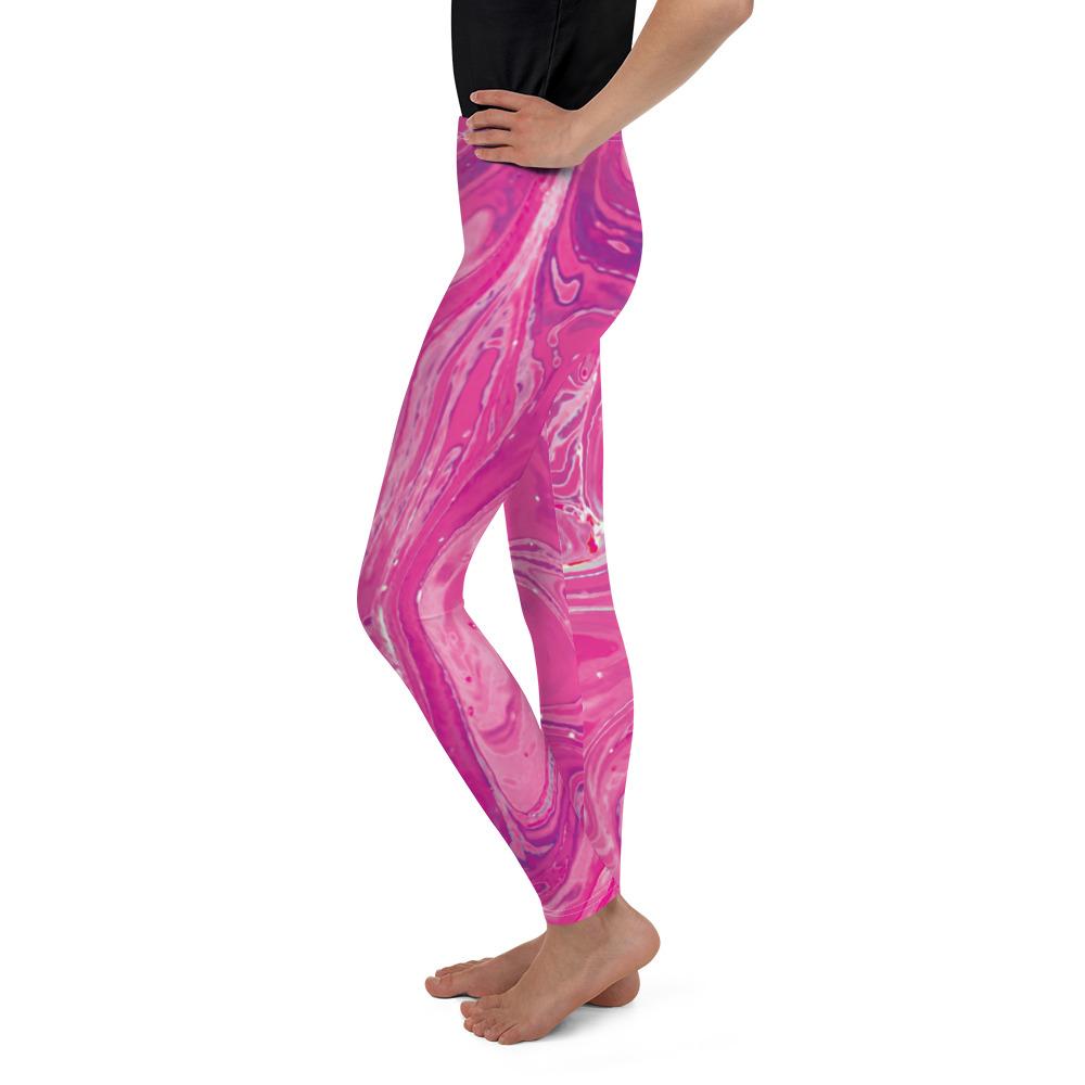 Pink Swirl Youth Leggings Gearbunch