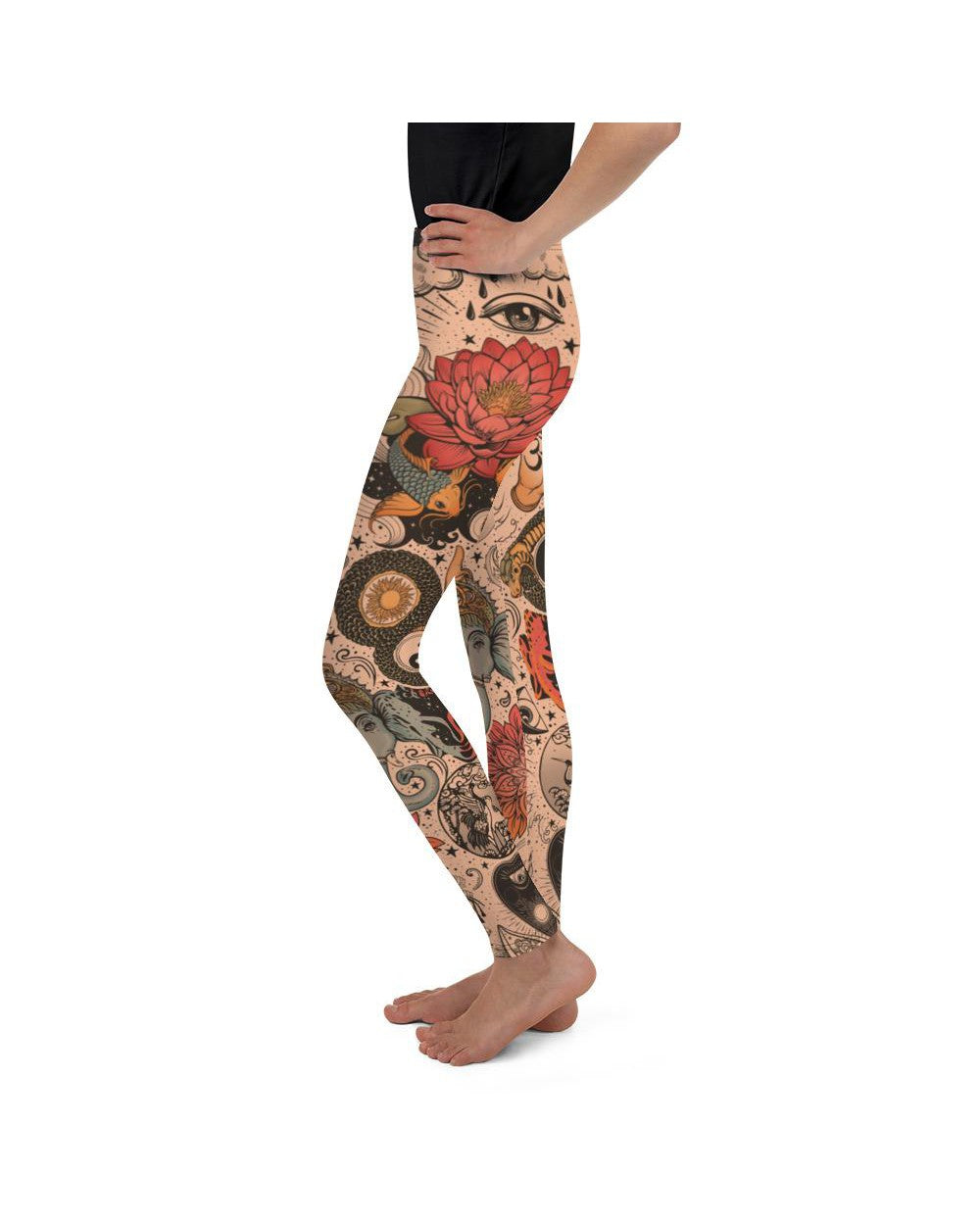 Tattooed Lotus Youth Leggings Gearbunch