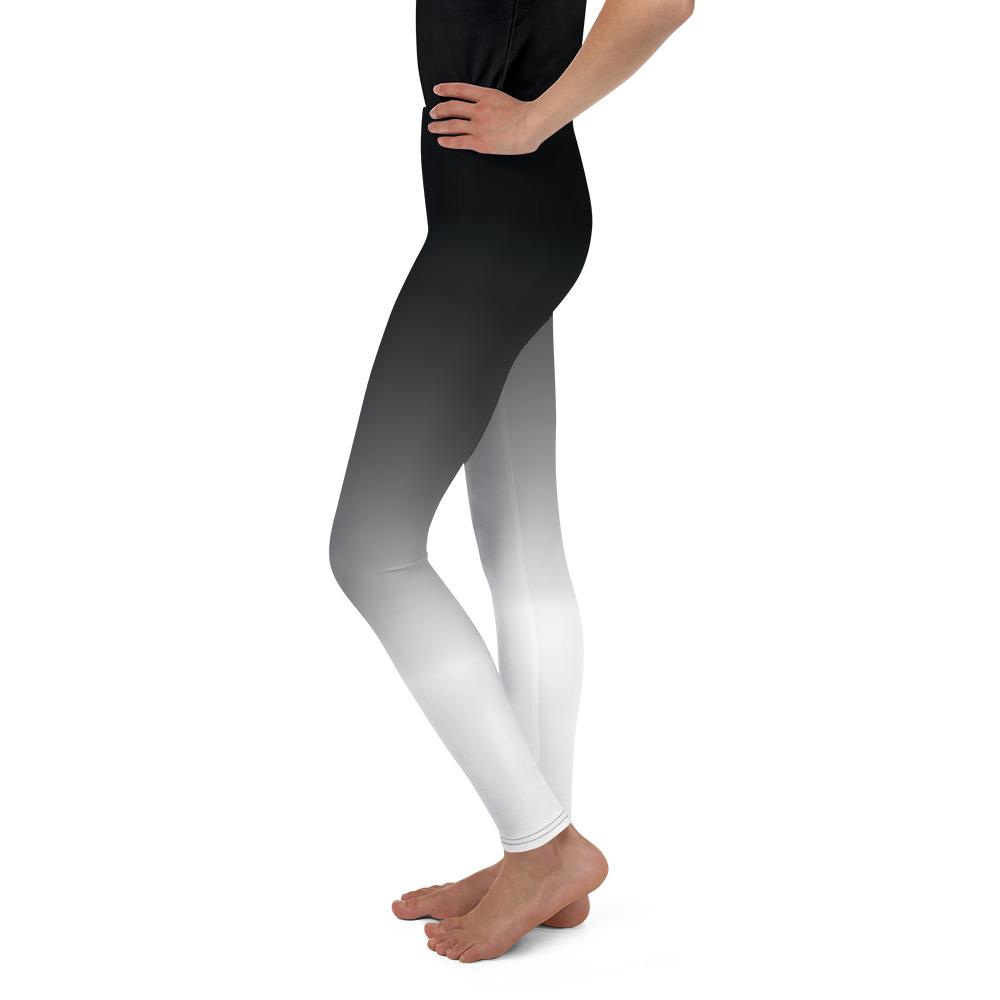 Ombre Black to White Youth Leggings Gearbunch