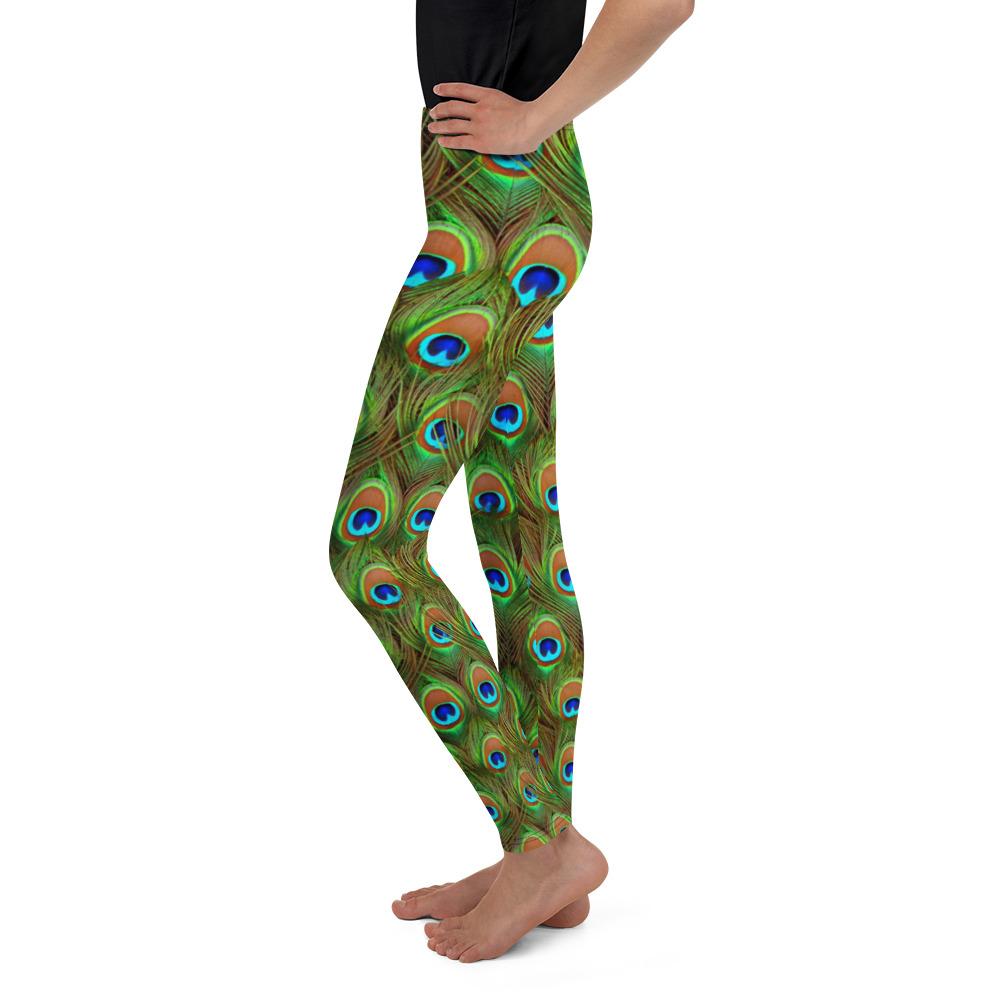 Peacock Feathered Youth Leggings Gearbunch