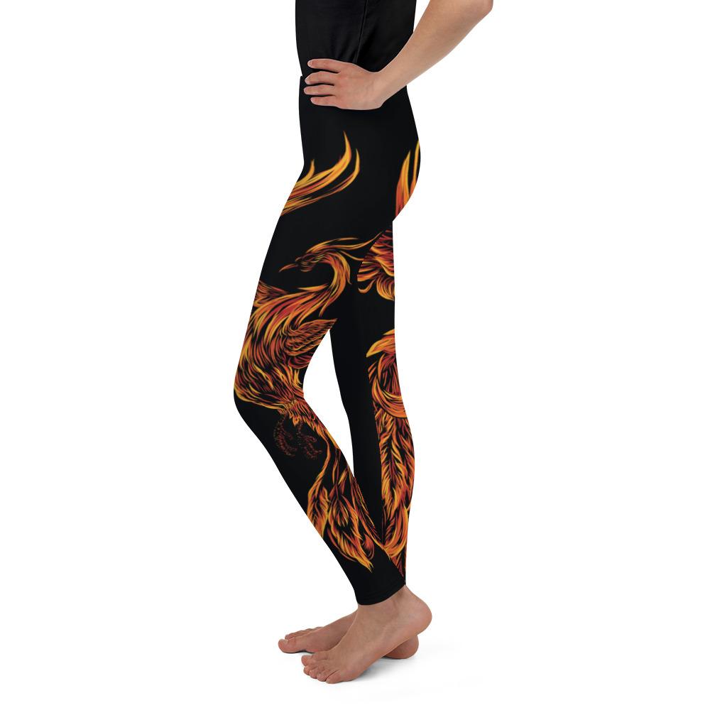 Youth Phoenix Leggings Black/Orange/Red | Gearbunch.com