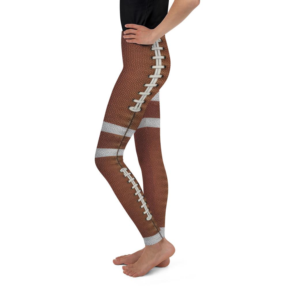 Youth American Football Leggings Brown/White | Gearbunch.com