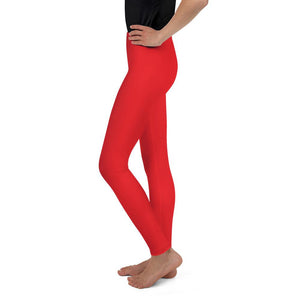 Youth Solid Hot Red Leggings | Gearbunch.com