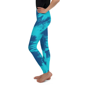 Youth Blue & Aqua Tie Dye Leggings | Gearbunch.com