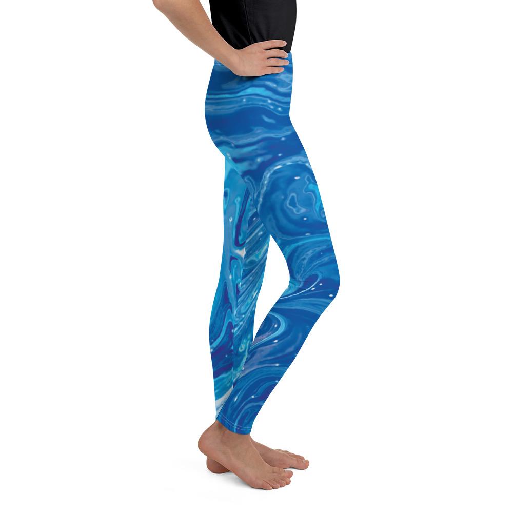 Blue Swirl Youth Leggings Gearbunch