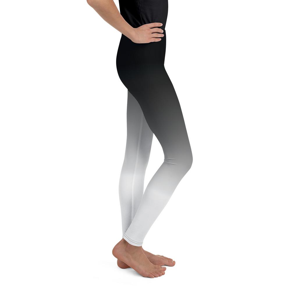 Ombre Black to White Youth Leggings Gearbunch