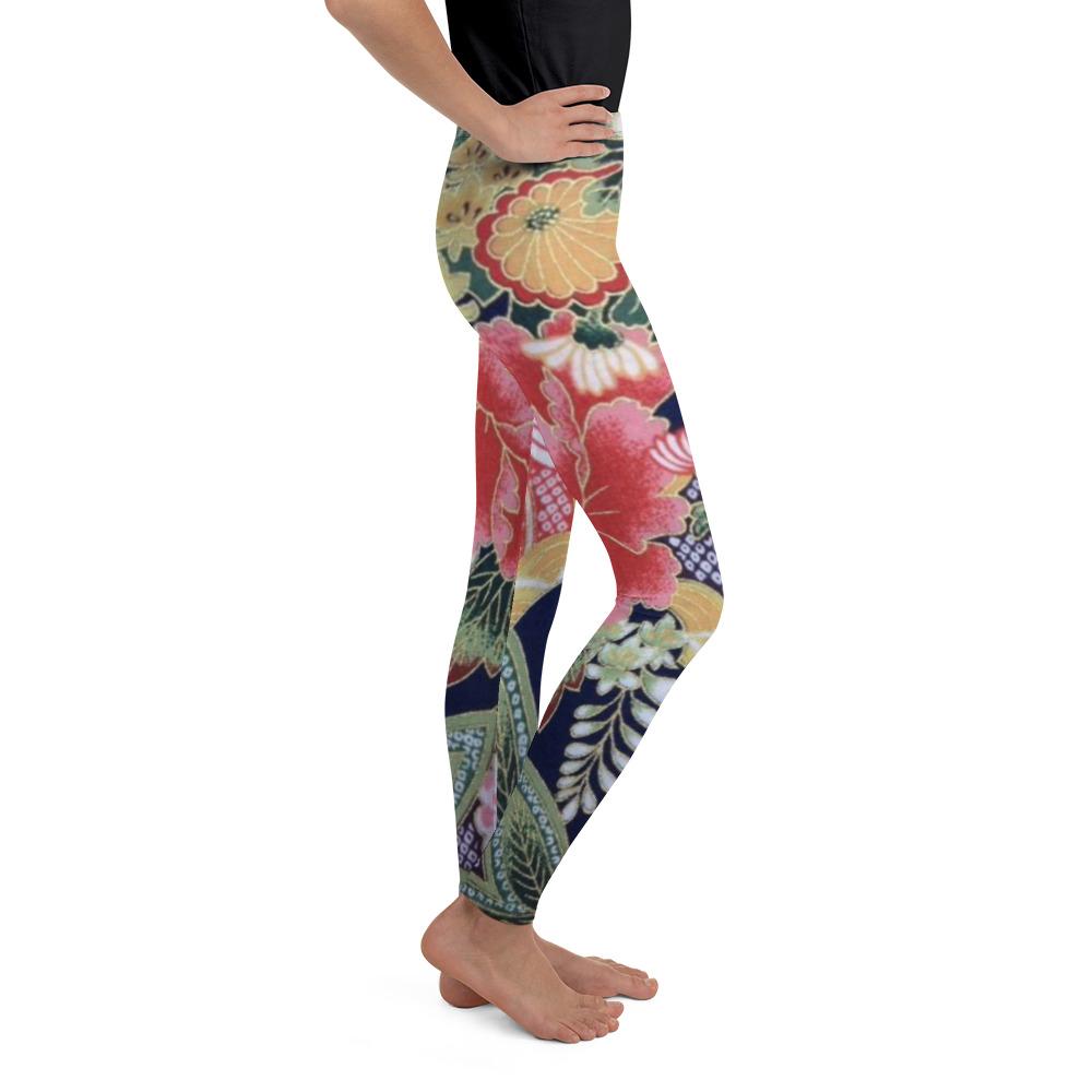 Oriental Floral Youth Leggings | GearBunch
