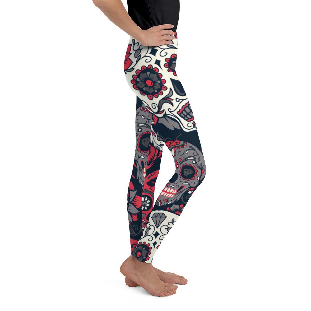 Pink Sugar Skull Youth Leggings Gearbunch