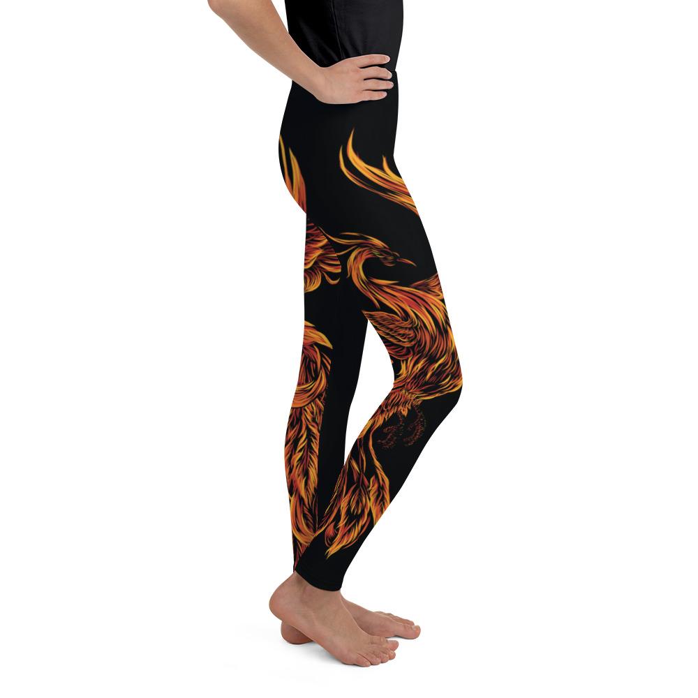 Youth Phoenix Leggings Black/Orange/Red | Gearbunch.com