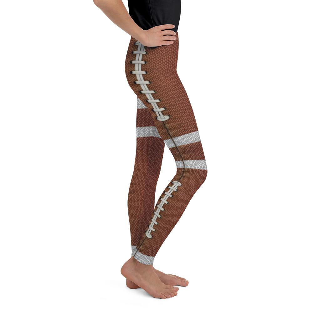 Youth American Football Leggings Brown/White | Gearbunch.com