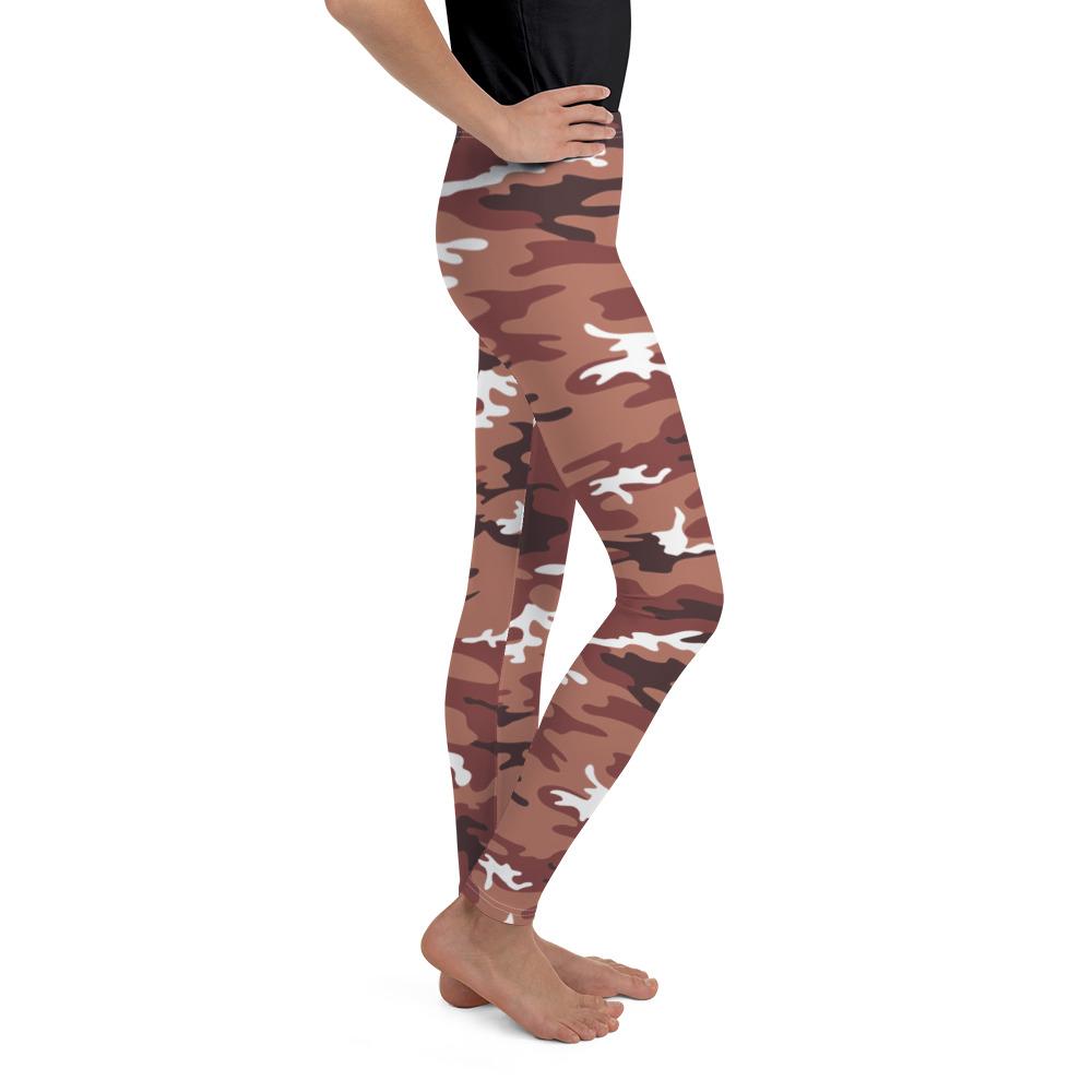 Youth Brown Camo Leggings Brown/white | Gearbunch.com