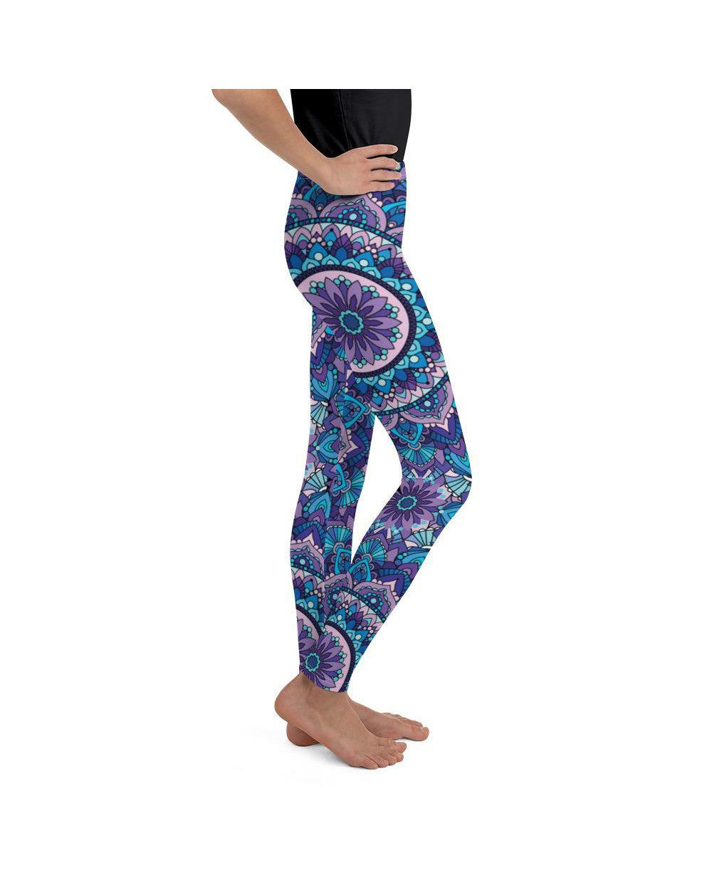 Youth Colorful Blue Mandala Leggings Blue/Purple/Pink | Gearbunch.com