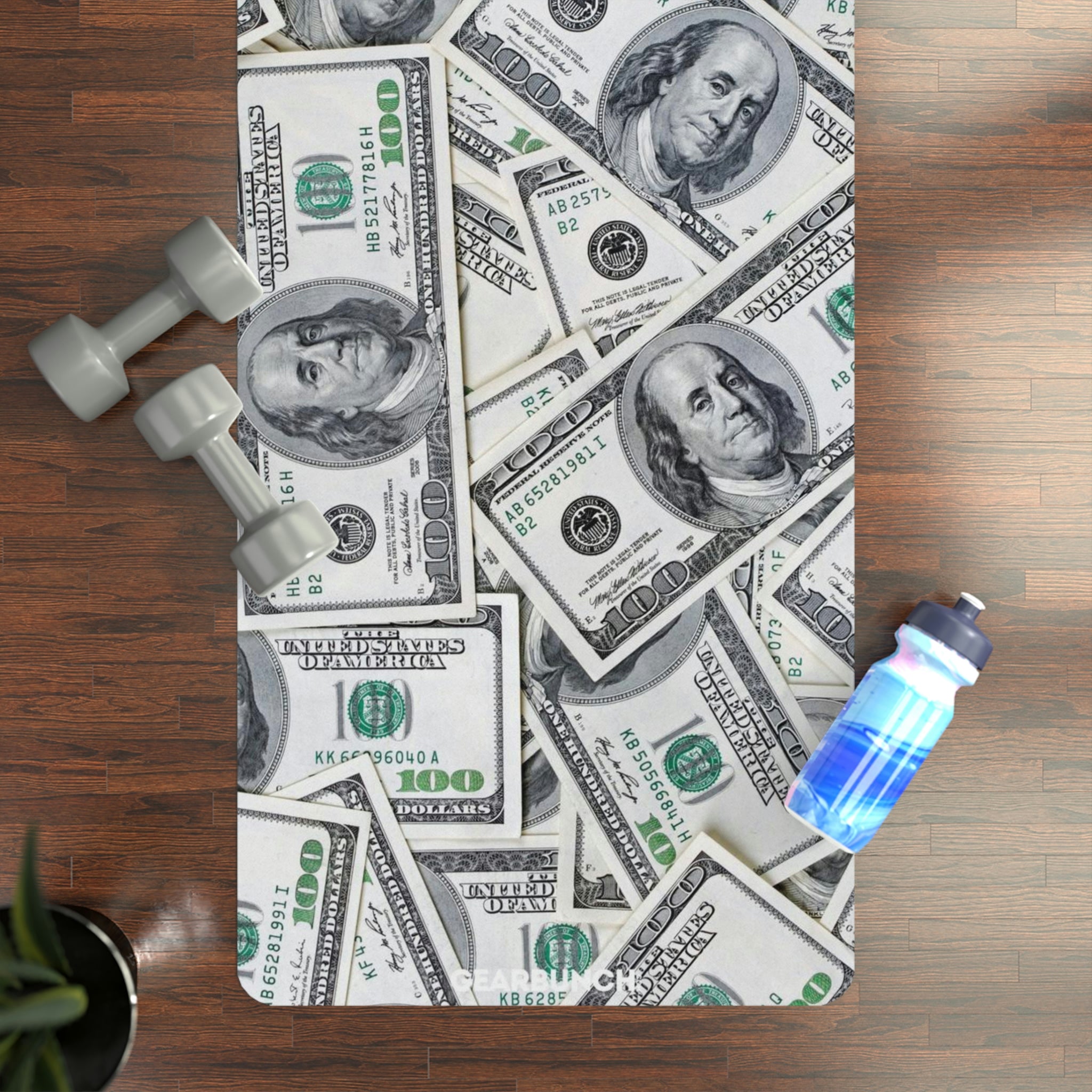 GearBunch 100 Dollar Bills Yoga Mat