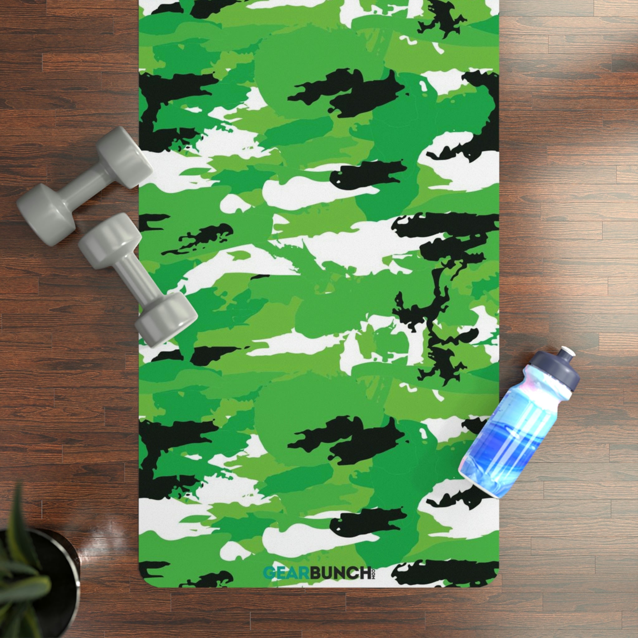 GearBunch Lime Green Camo Yoga Mat