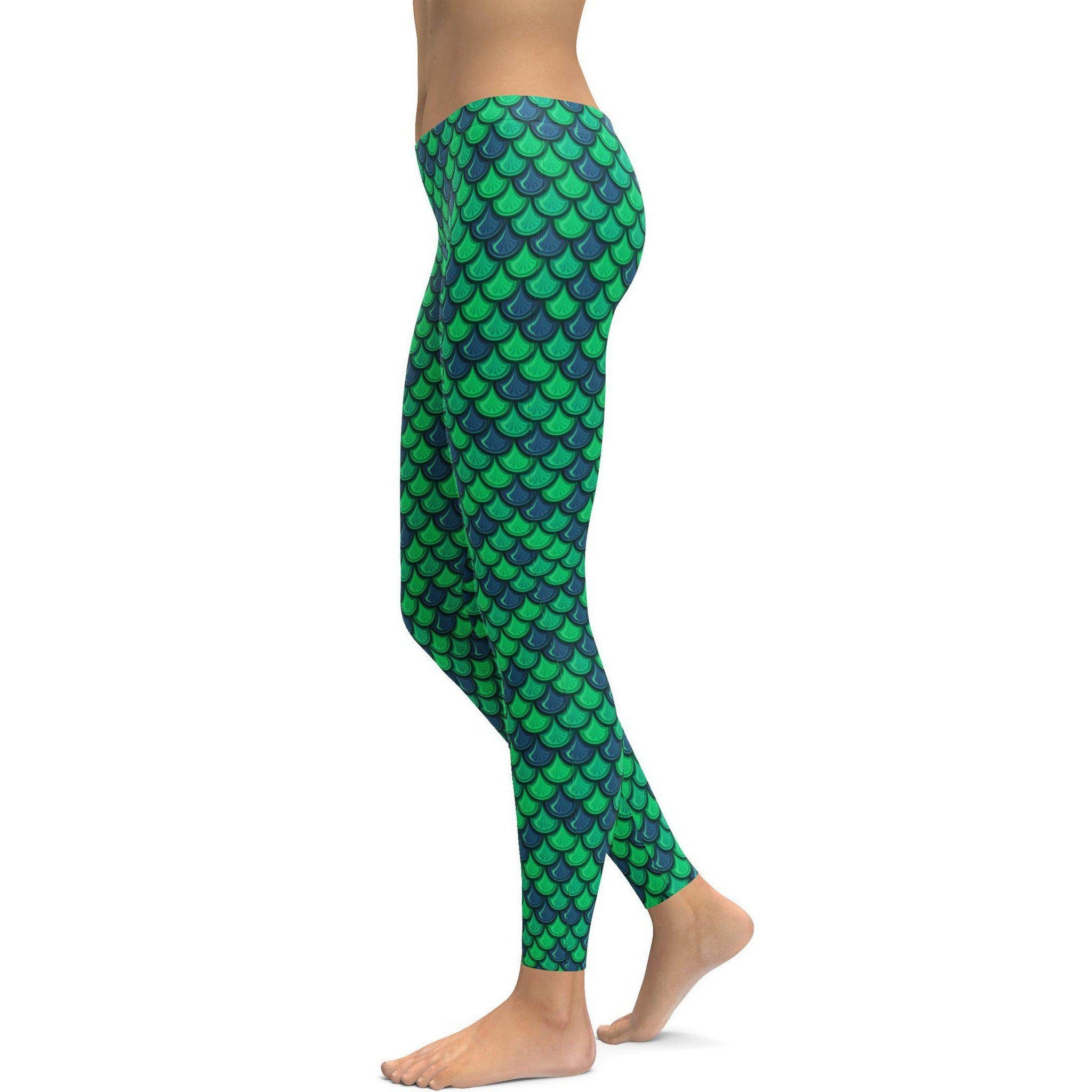 Green Mermaid Leggings - GearBunch Leggings / Yoga Pants