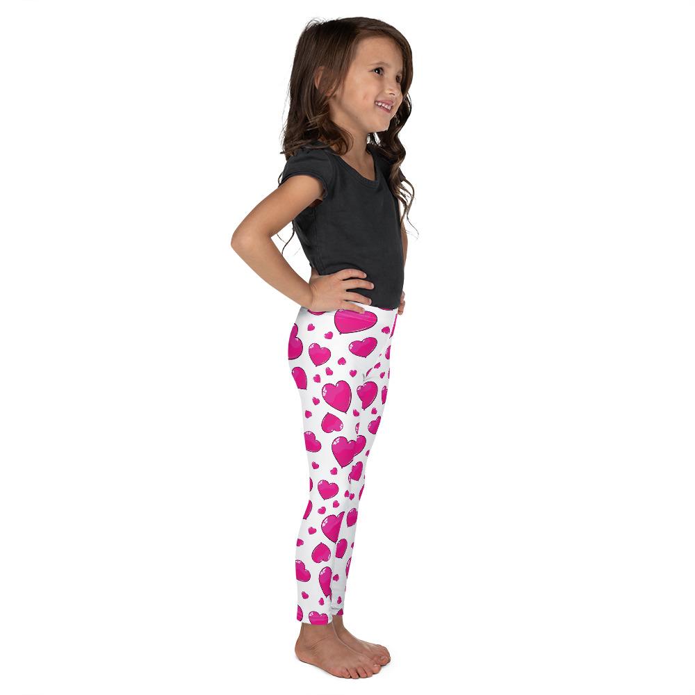 Pink Heart Shaped Balloon Kid's Leggings - Gearbunch