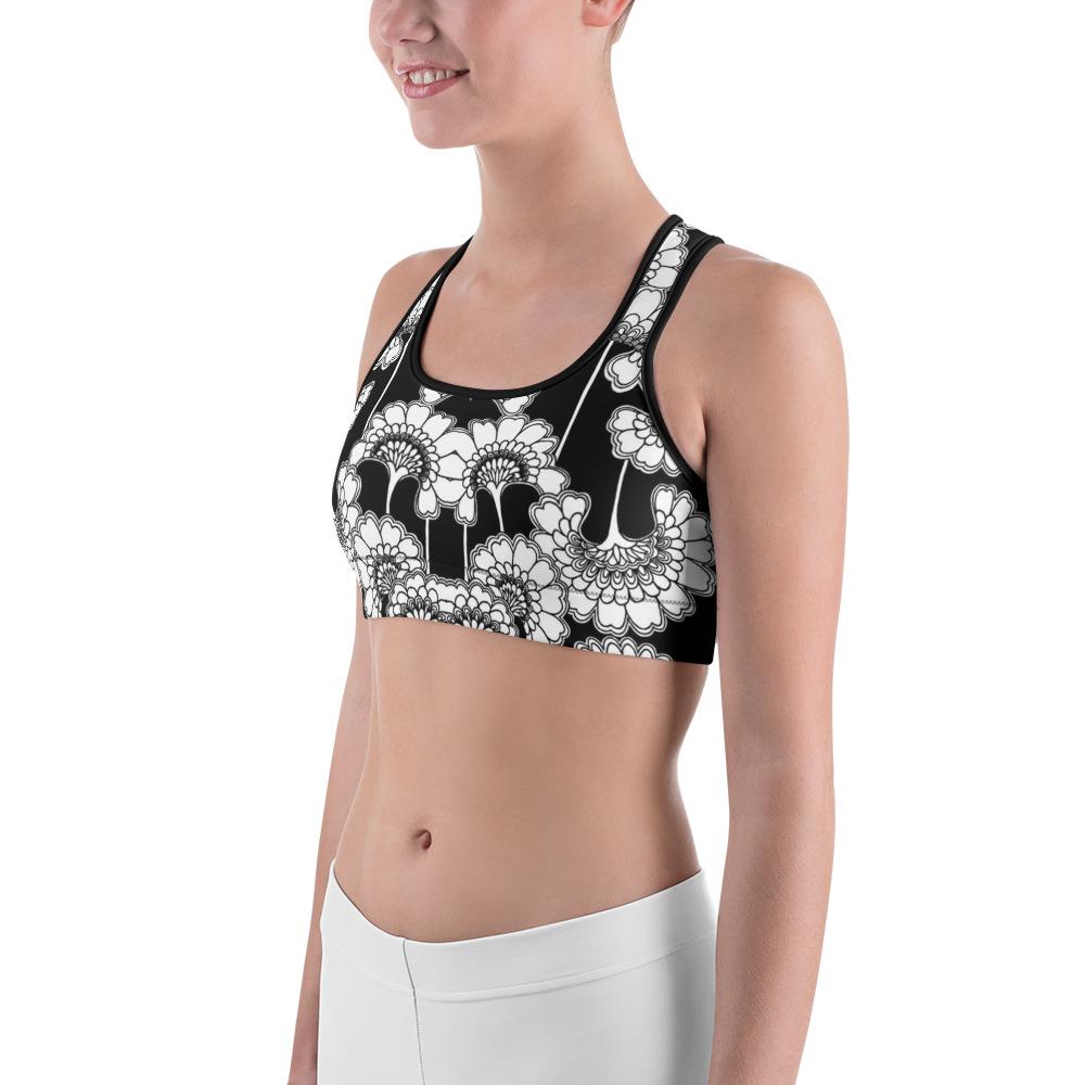 Japanese Floral Sports Bra Gearbunch