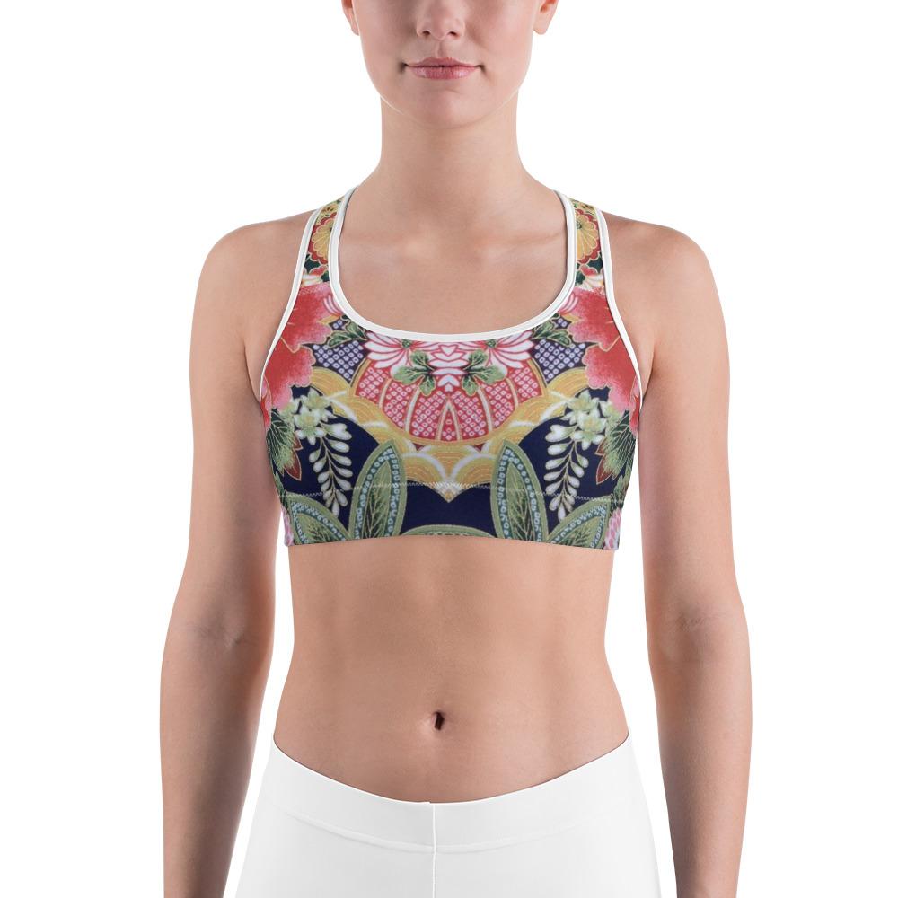 Oriental Floral Sports Bra | GearBunch