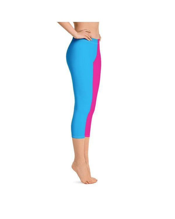 Two Tone Pink & Blue Capris