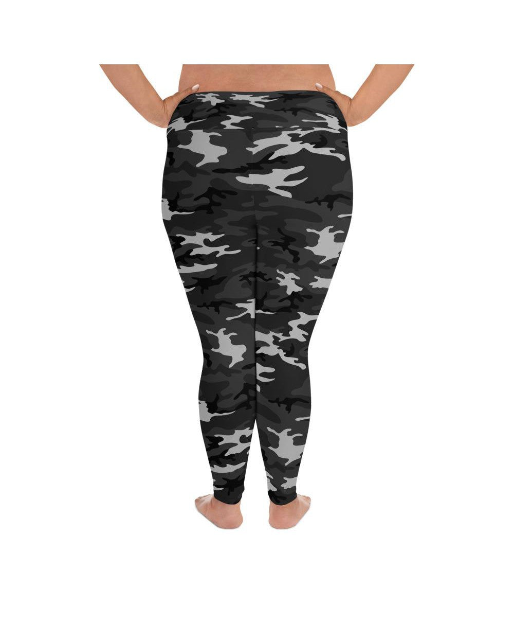 Women's Plus Size Black Camo Print Leggings 