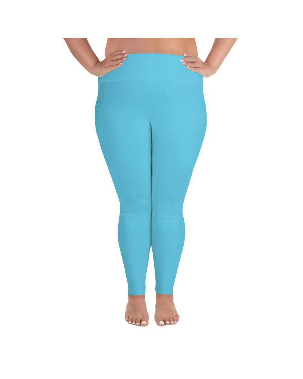 Solid Baby Blue Plus Size Leggings