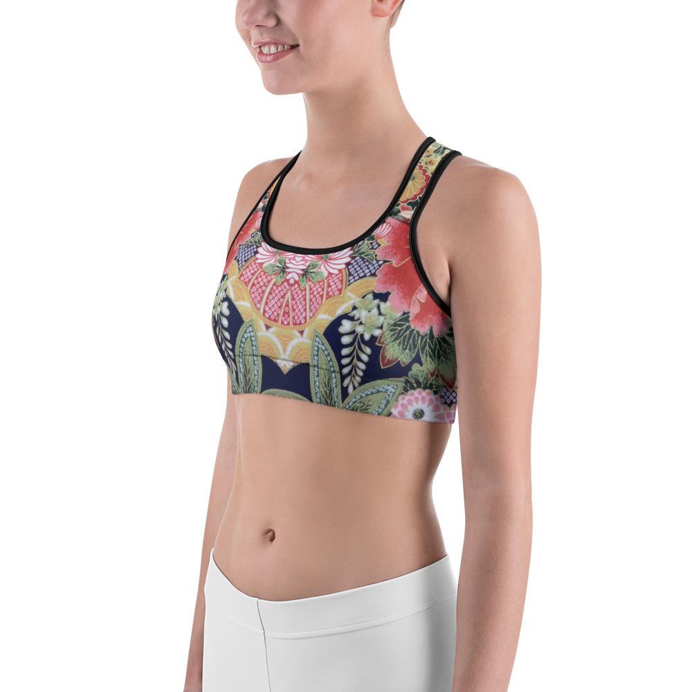 Oriental Floral Sports Bra | GearBunch