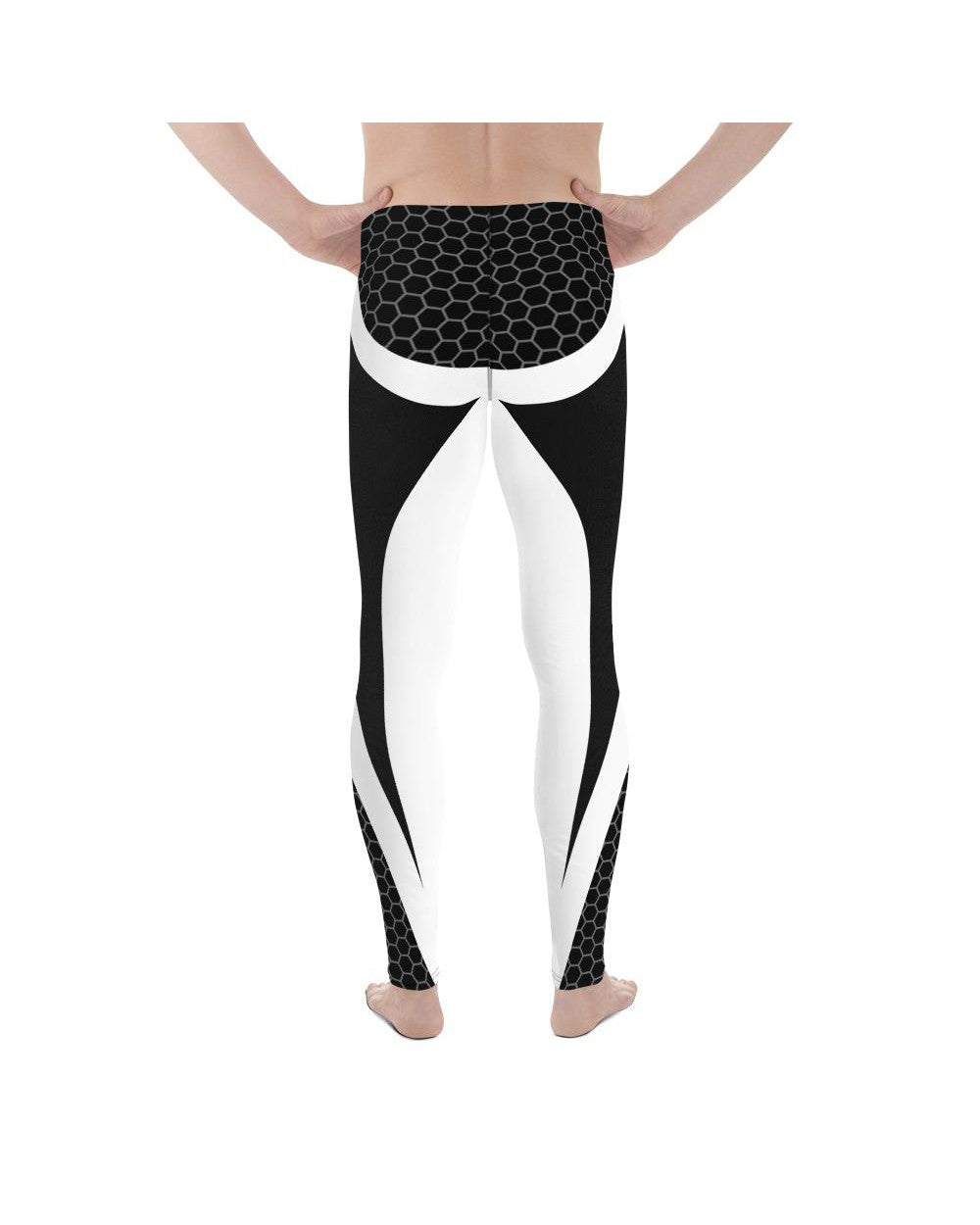 Black & White Honeycomb Carbon Meggings Men's Leggings Gearbunch