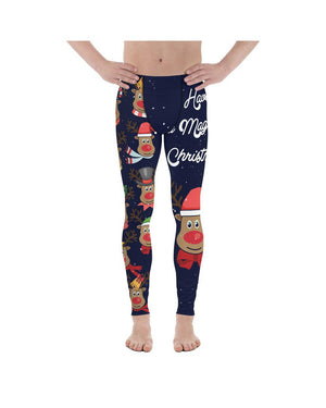 Christmas Reindeer Heads Meggings Men's Leggings Gearbunch