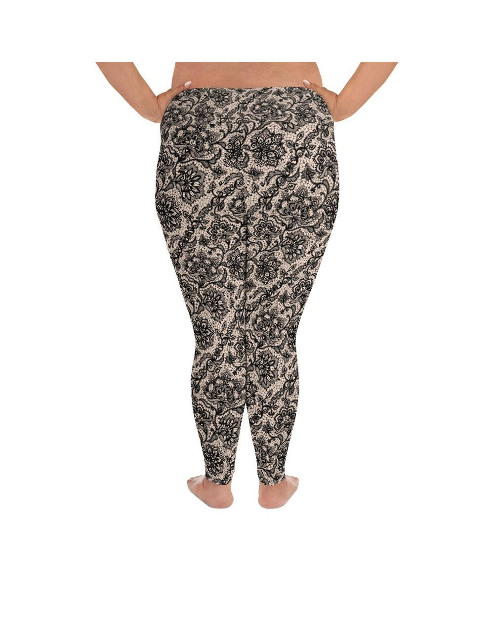 Black Faux Lace Plus Size Leggings