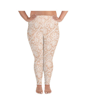 White Faux Lace Plus Size Leggings Gearbunch