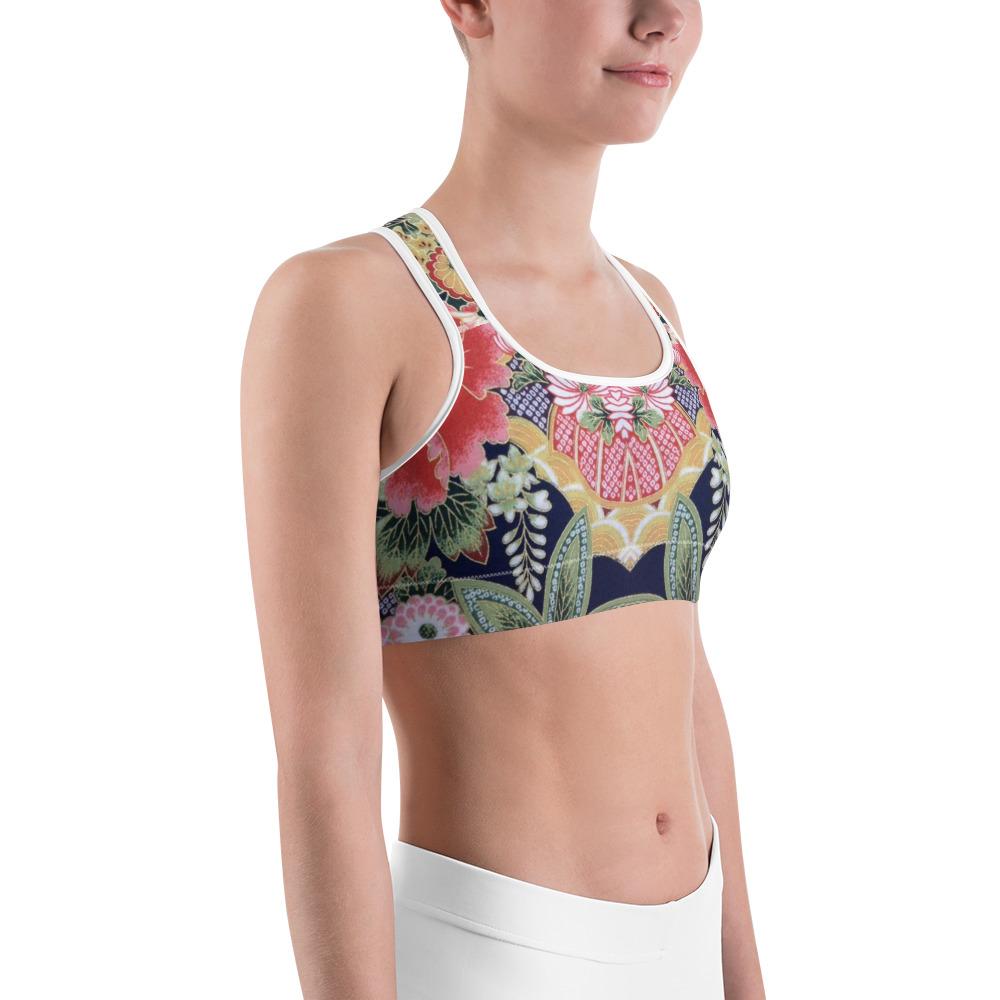 Oriental Floral Sports Bra | GearBunch