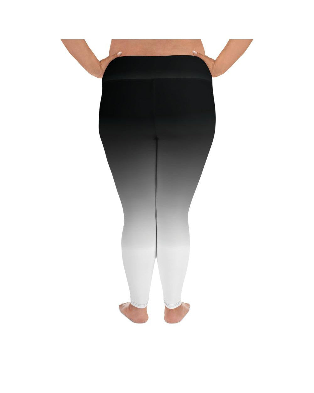 Ombre Black to White Plus Size Leggings Gearbunch