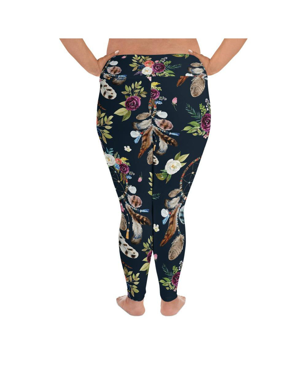 Boho Dreamcatcher and Flower Plus Size Leggings