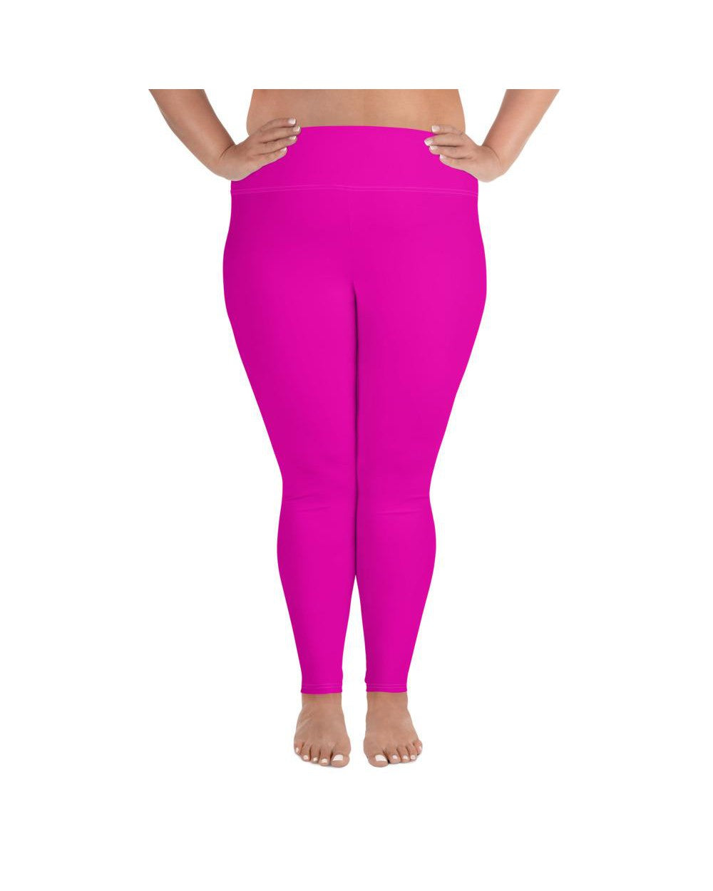 Solid Hot Pink Plus Size Leggings | GearBunch