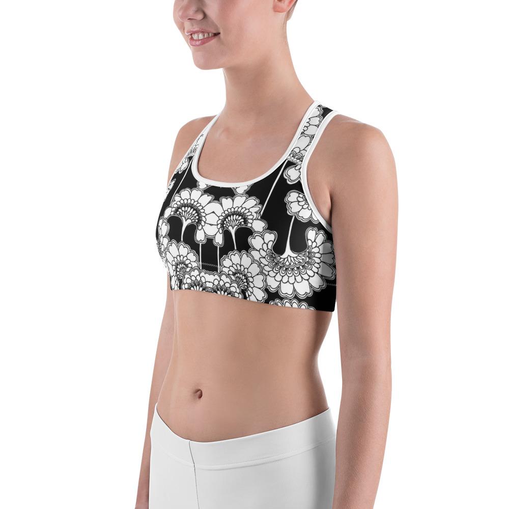 Japanese Floral Sports Bra Gearbunch