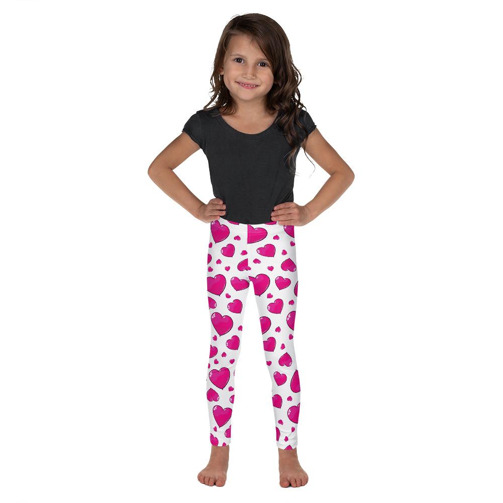 Pink Heart Shaped Balloon Kid's Leggings - Gearbunch