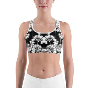 Japanese Floral Sports Bra Gearbunch