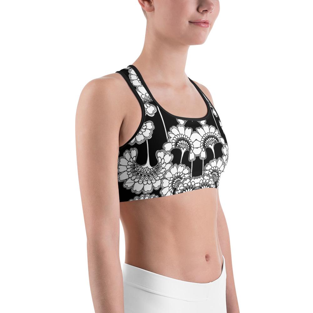 Japanese Floral Sports Bra Gearbunch