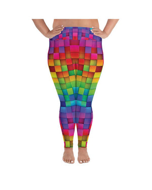 Rainbow Blocks Plus Size Leggings